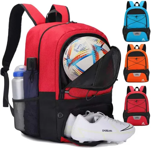 Miniatura 9 de Hsmihair - Bolsa de fútbol - Mochila de fútbol y mochila para fútbol, voleibol y baloncesto, con compartimento para pelota y tacos separados Azul