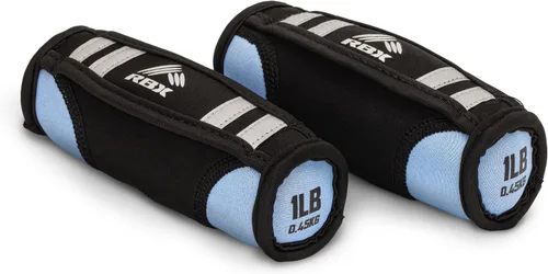 Miniatura 14 de RBX Par de pesas para caminar de 2 libras (1 libra cada una), pesas suaves con correas de seguridad reflectantes, agarre ergonómico y tela