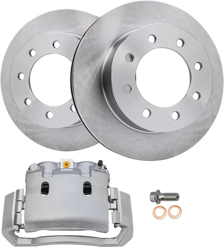 Detroit Axle - Rotores de disco delantero de 13.898 in Reemplazo de pinza de freno lateral del pasajero para Dodge Ram 1500 2500 3500 2006-2008