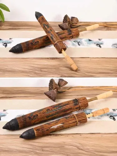 Miniatura 4 de Bestage Paraguas de papel chino de 33.5 pulgadas para hombre y mujer, impermeable, pintado a mano, impermeable, para fiestas, fotografía, disfraces