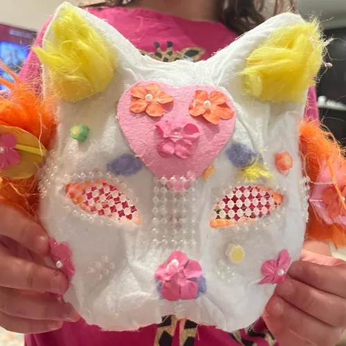 Miniatura 6 de 10 máscaras de gato, máscaras therianas blancas para bailes de máscaras, Halloween, cosplay para niños y fiestas de disfraces