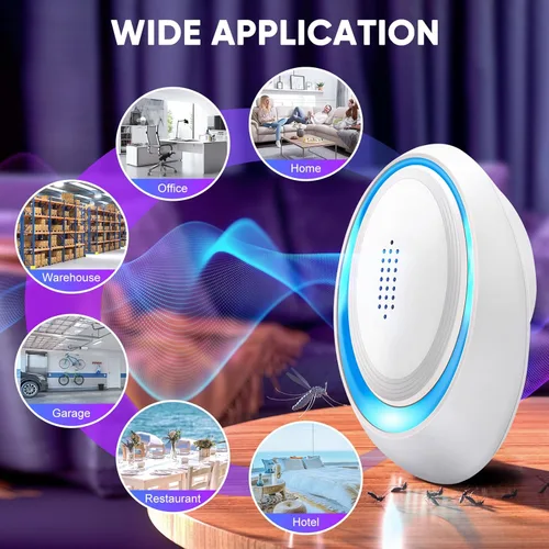 Miniatura 7 de Repelente ultrasónico de plagas mejorado para interiores, control de plagas, enchufe de insectos, repelente de trampas para ratones en interiores