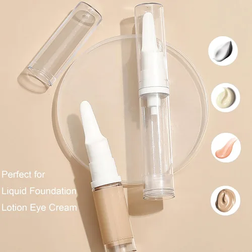 Miniatura 2 de Qeuly Paquete de 6 frascos de bomba sin aire para base de viaje, dispensador de crema de ojos, botellas vacías recargables para cosméticos para Sn5