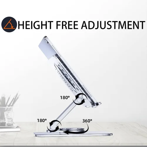 Miniatura 5 de Soporte acrílico giratorio de 360° para tableta, soporte de escritorio ajustable plegable transparente compatible con iPad Pro, Air, Mini, Kindle