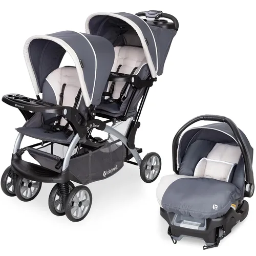 Miniatura 11 de Baby Trend Cochecito Doble para Bebés y Niños Pequeños y Combo de Asiento de Automóvil, Juego de 2 Piezas, Caqui - Dúo de Cochecito Portátil