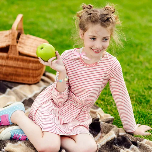 Miniatura 39 de Sumind 6 juegos de joyas para niñas pequeñas, collar de cuentas y pulsera para disfraz, joyas, regalos de princesa para fiestas (estilo mágico)