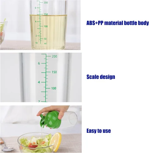 Miniatura 6 de Recipiente para aderezo de ensalada de 6.8 fl oz, botella mezcladora de aderezo de ensalada con tapa antigoteo para aderezos de ensalada, aceite