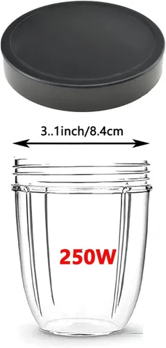 Miniatura 6 de 4 tapas planas para tapa Magic Bala, piezas de repuesto para licuadora Magic Bull, tapa de plástico negro compatible con vasos Magic Bullet de 250 W