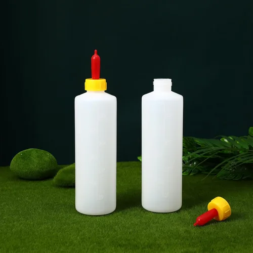 Miniatura 9 de Tofficu Paquete de 5 biberones de cordero de 9 onzas con pezones antimordedura de plástico grueso para ganado, juego de botellas de leche