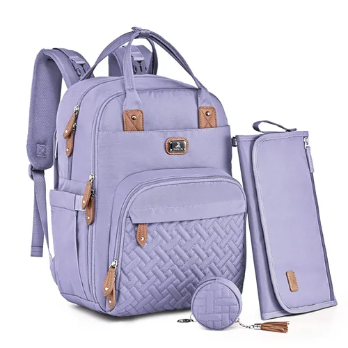 Miniatura 10 de Dikaslon - Mochila para pañales con cambiador portátil, funda para chupete y correas para cochecito, bolsas de bebé unisex grandes para niños y Azul