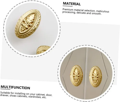 Miniatura 6 de Uonlytech Pomos de latón para manija de puerta, diseño de alivio, borde liso para muebles, oficina en casa