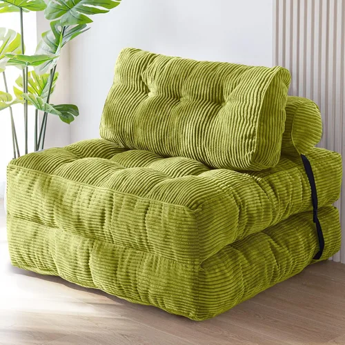 Miniatura 13 de MAXYOYO Sofá cama plegable, silla convertible con almohada, sofá plegable con soporte para la espalda, silla plegable portátil para cama, cómodo