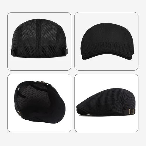 Miniatura 3 de meioro Gorra plana de malla para hombre, transpirable, de verano, boina, hiedra, gorra de hiedra, cabbie irlandés, Gatsby, conducción, sombreros
