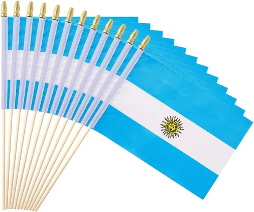 Miniatura 23 de Paquete de 25 banderas pequeñas de Estados Unidos en palo de mano para decoración del 4 de julio