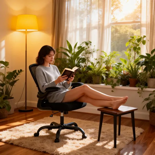 Miniatura 10 de ALLGOD Silla de oficina ergonómica, silla de escritorio ergonómica de malla transpirable con soporte lumbar, reposabrazos abatibles, sillas de Negro