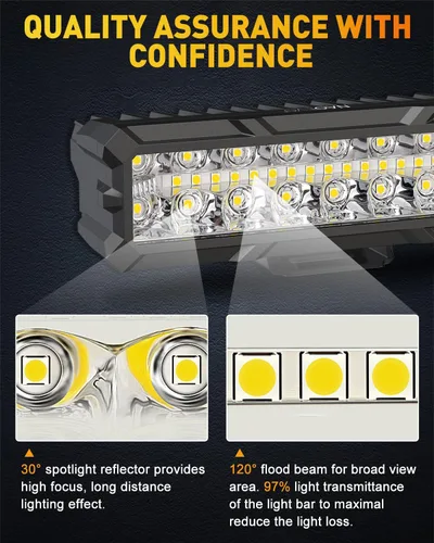 Miniatura 3 de Barra de luz LED NAOEVO de 6 pulgadas, 50 W, 4000 lm, luces antiniebla LED, combo de haz de luz de punto y de inundación para camiones, coches