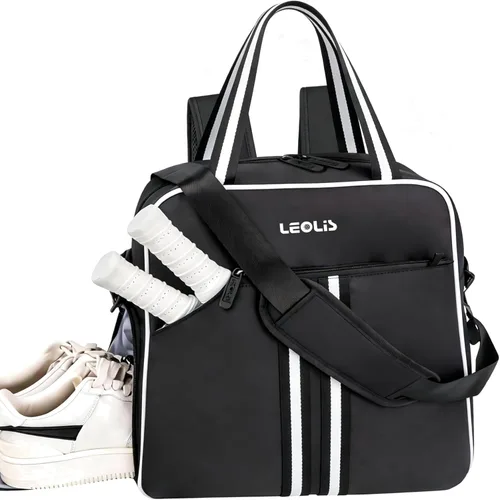 Miniatura 10 de Bolsa de Pickleball Mochila de Pickleball para Mujeres Bolsa de Equipamiento Deportivo con Compartimento para Zapatos Accesorio de Regalo 30L, Beige