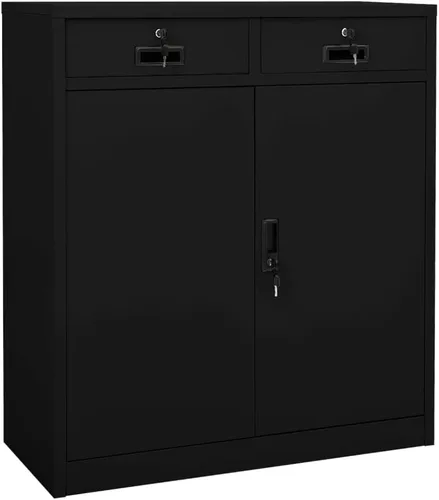 Miniatura 23 de Archivador de metal de 2 cajones, archivador de acero para oficina con cerradura para el hogar y la oficina, 35.4 x 18.1 x 28.5 pulgadas (blanco)
