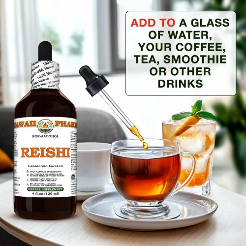 Miniatura 8 de Hawaii Pharm Reishi Extracto sin alcohol, glicerita para apoyo inmunológico, promueve la vitalidad, mejora la memoria y la función cognitiva, apoyo