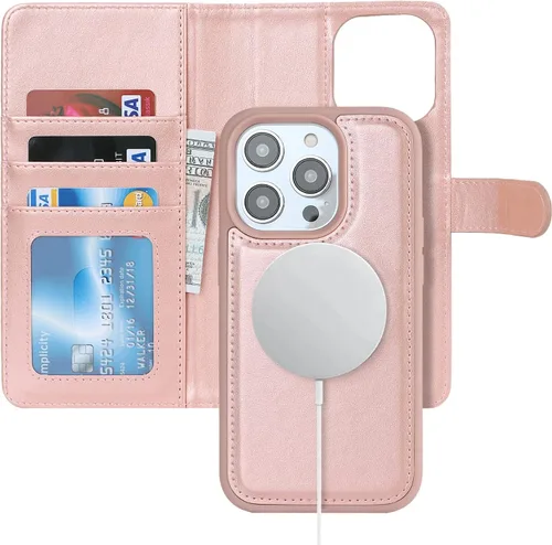 Miniatura 28 de Havaya Funda Cartera para iPhone 13 Pro Max e iPhone 12 Pro Max, Compatible con MagSafe 2 en 1, Desmontable Magnética con Portarjetas, Ranura