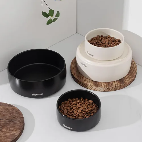 Miniatura 5 de Cuenco de cerámica para perros – Comedero para perros pequeños y medianos de 5.5 pulgadas, resistente a derrames, cuenco moderno y resistente