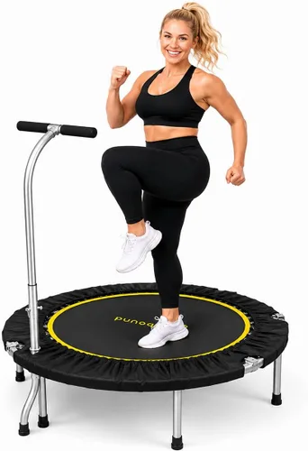 Miniatura 8 de SkyBound Rebounder Trampoline for Adults - Indoor Mini Trampoline with Bar, Fitness Rebounder with 3 Adjustable Foam Handles, Exercise Trampoline