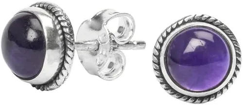 Miniatura 2 de Pendientes de tuerca con gemas, plata de ley 925, aretes de 6 mm redondos para niñas y mujeres, regalo