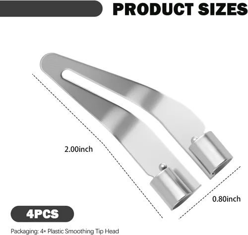 Miniatura 2 de 4 puntas de soldadura de plástico por pistola de soldador de plástico, puntas de soldador de plástico de acero inoxidable con codo de 45°, cabeza