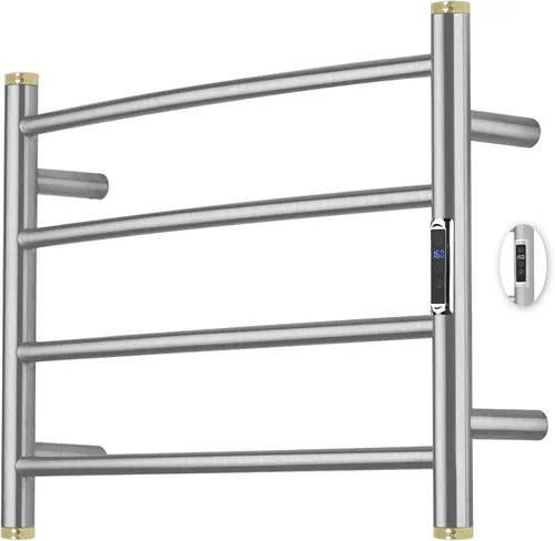 Miniatura 19 de Toalleros térmicos para baño, calentadores eléctricos de toallas para montar en la pared con temporizador y control de temperatura, calentador