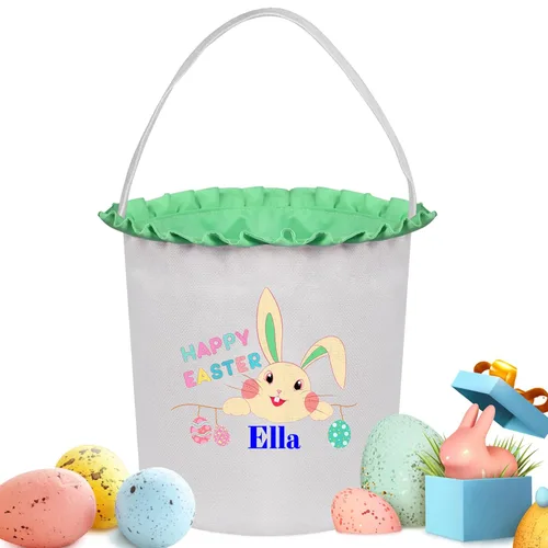 Miniatura 17 de Cestas de Pascua personalizadas para niños y niñas, cestas de conejo de Pascua personalizadas para niños, cesta de caza de huevos de Pascua, regalos