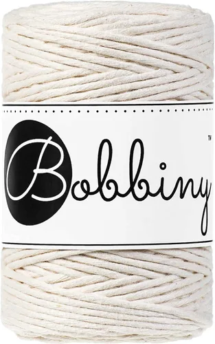 Miniatura 12 de Bobbiny Cordón de macramé de una sola capa para bebé de 0.069 pulgadas (100% algodón reciclado)