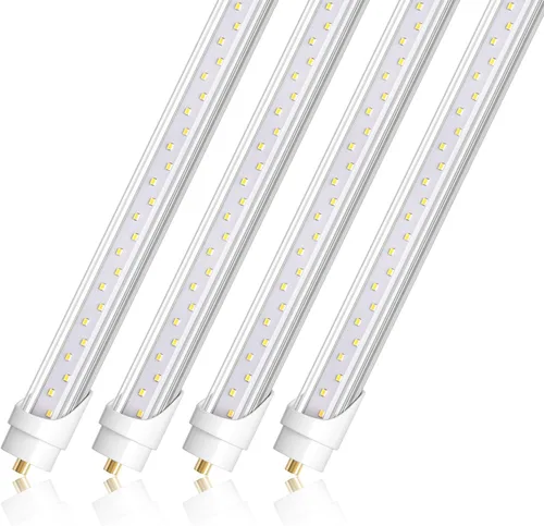 Miniatura 10 de Barrina Lámparas de tubo LED de 8 pies, 44W 5500lm 5000K, súper brillante, bombilla LED T8 T10 T12, luces LED de un solo pin FA8, cubierta