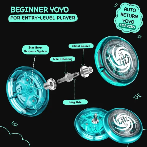 Miniatura 5 de MAGICYOYO Juguetes Yo-Yo en Bucle, D1 Yoyo Responsivo para Principiantes con Cuerdas, Cuerpo de Plástico Ideal para Trucos de Cuerda para Jugadores