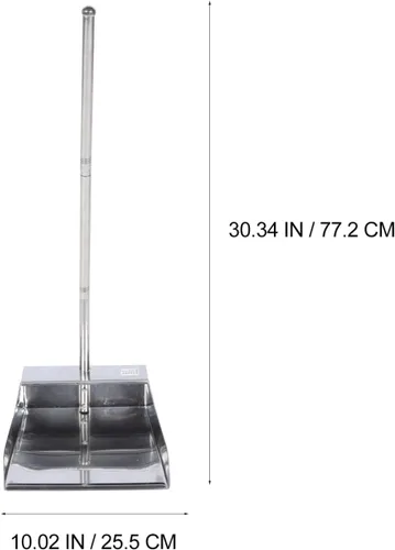 Miniatura 2 de STOBOK Sartenes de polvo con mango de acero inoxidable recogedor vertical para el hogar, cocina, patio, oficina, herramienta de limpieza