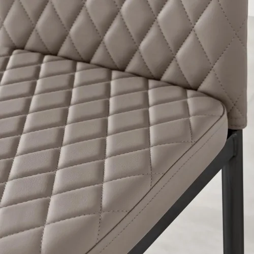 Miniatura 2 de Furniturebox UK Milan - Juego de 4 sillas de comedor de alta calidad, contemporáneas y lujosas, asientos de comedor de piel sintética de diamante
