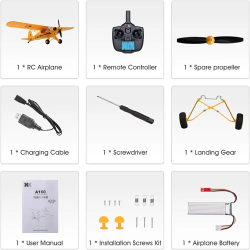 Miniatura 9 de GoolRC WLtoys XK A160 Avión a control remoto, 2.4 GHz, 5 canales, sin escobillas, avión de control remoto para adultos, avión RC con modo 3D/6G