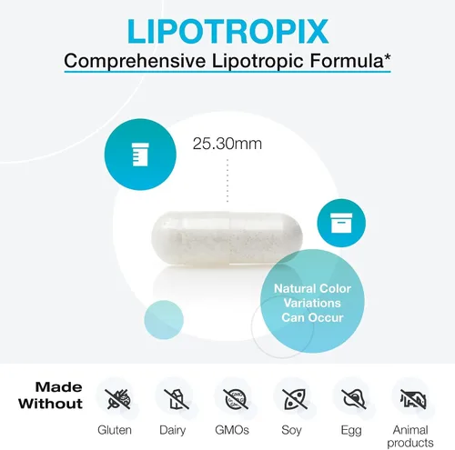 Miniatura 3 de XYMOGEN LipotropiX - Fórmula de colina, taurina y metionina - Apoyo al metabolismo del hígado y los lípidos - Vegano, sin gluten y sin OMG - 120