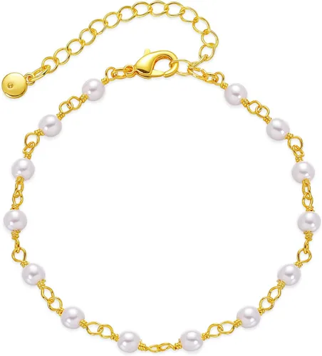Miniatura 13 de Tobillera para mujer, chapada en oro de 18 quilates, tobillera con dije de oro, impermeable, para verano, playa, cadena de pie, joyería para regalos