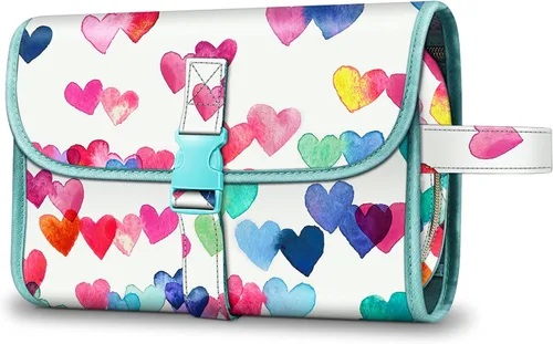 Fintie Bolsa de viaje portátil para artículos de aseo personal, grande, resistente al agua, organizador de maquillaje, bolsa de almacenamiento para