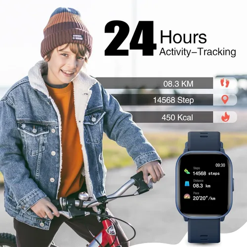 Miniatura 4 de meoonley Reloj para niñas y niños con impermeabilidad IP68, reloj para niñas con 19 modos deportivos, seguimiento del sueño, podómetro, cronómetro