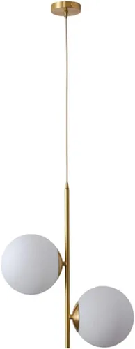 Miniatura 8 de Mini lámpara colgante de globo de vidrio blanco leche, acabado de latón dorado con cable dorado, E26 de 5.9 pulgadas, bola de vidrio de granja