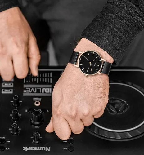 Miniatura 5 de BUREI - Reloj de pulsera analógico para hombre con fecha, extensible de malla de acero inoxidable