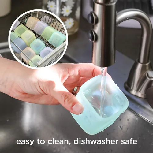 Miniatura 7 de Olababy Clear Sense - Contenedores de almacenamiento de silicona para alimentos para bebés, aperitivos, fórmula, puré, salsa y más, microplástico