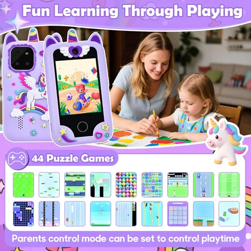 Miniatura 6 de Teléfono inteligente para niños para niñas, teléfono de juguete con cámara para niños de 3, 4, 5, 6, 8 años, regalos de cumpleaños de Navidad
