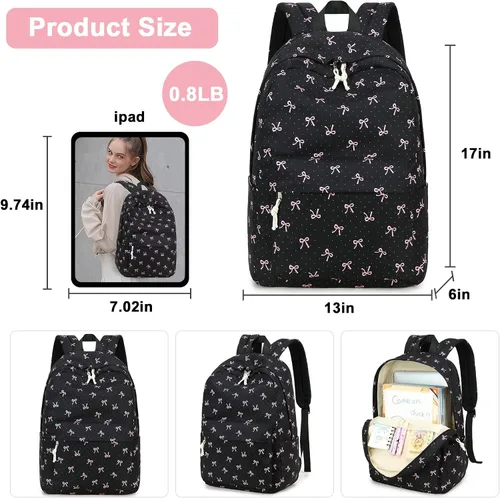 Miniatura 63 de Bluboon Juego de mochila para adolescentes, mochila escolar para niñas, lonchera y lápices, bolsas para estudiantes, 3 en 1, rosa-3 juegos, Escuela