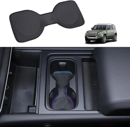 Posavasos de TPE negro para consola central de automóvil, portavasos antideslizantes incrustados en adornos para Land Rover Defender 2020-2024
