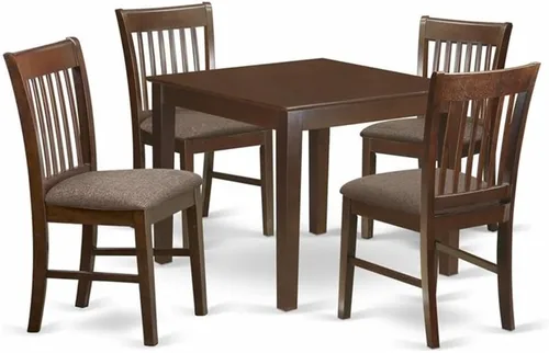 Miniatura 7 de East West Furniture OXNO3-MAH-C - Juego de mesa de comedor de 3 piezas contiene una mesa de cocina cuadrada y 2 sillas de comedor tapizadas de tela