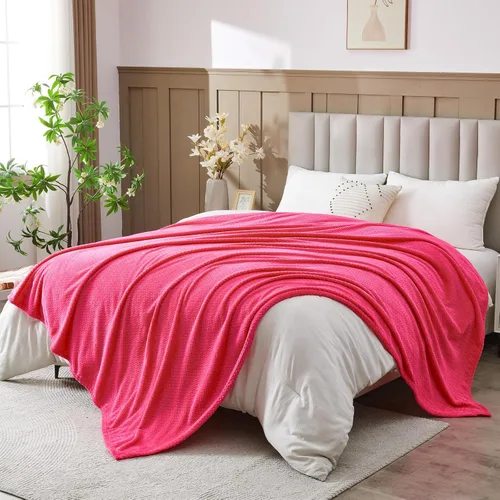 Miniatura 64 de NEWCOSPLAY Manta de Tiro Súper Suave Aqua Franela Sedosa Premium Fleece con Patrón de Hojas Ligera Manta de Cama para Uso en Todas las Estaciones