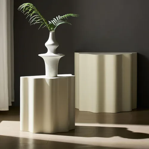 Miniatura 16 de JUSTONE Mesa de Centro Redonda para Sala de Estar, Mesa de Acento Moderna de 31.5 Pulgadas con Acabado de Piedra Artificial Beige Desgastado, Mesa