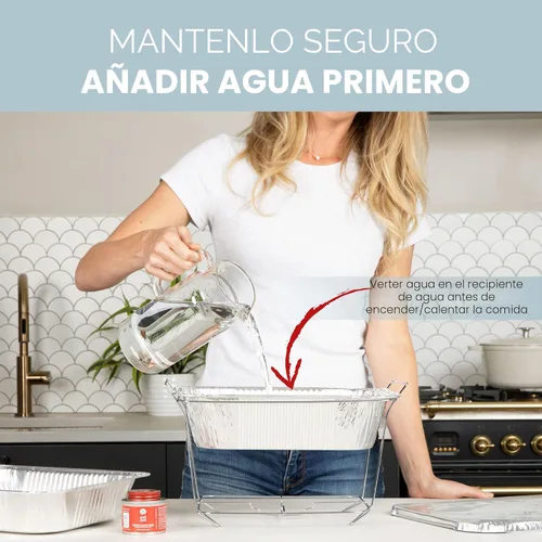 Miniatura 5 de Alpha Living 6 Pack - Juego de buffet de platos de roce desechable, bandejas de media talla, calentadores de alimentos con cuerpo soldado